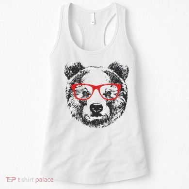 Portrait of Bear with glasses Women's Tank Top