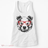 Portrait of Bear with glasses Women's Tank Top thumb 0