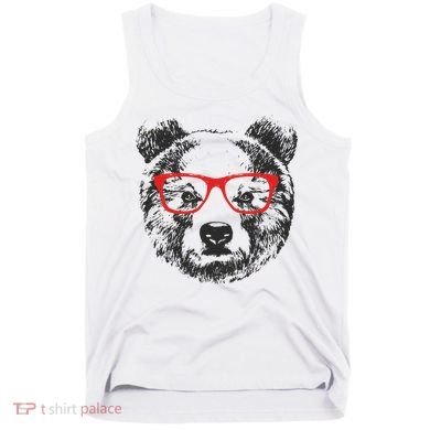 Portrait of Bear with glasses Tank Top
