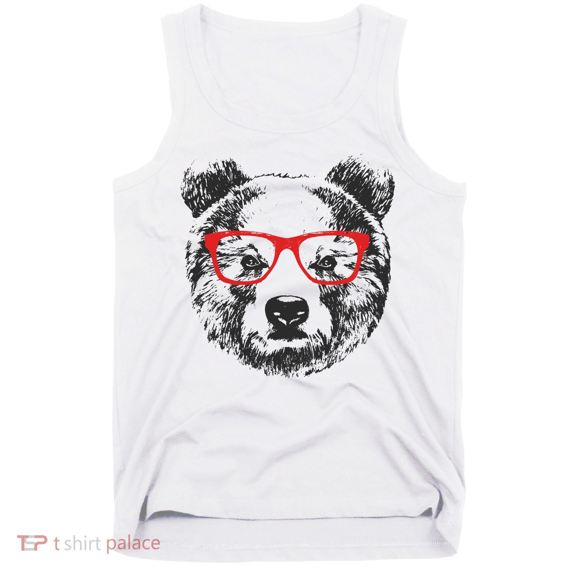 Portrait of Bear with glasses Tank Top