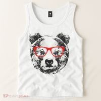 Portrait of Bear with glasses Tank Top thumb 2