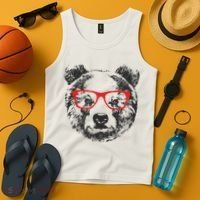 Portrait of Bear with glasses Tank Top thumb 4