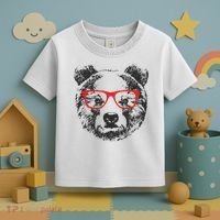Portrait of Bear with glasses Toddler T-Shirt thumb 3