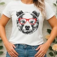 Portrait of Bear with glasses Women's T-Shirt thumb 2