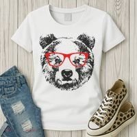 Portrait of Bear with glasses Women's T-Shirt thumb 3