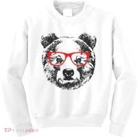 Portrait of Bear with glasses Kids Sweatshirt thumb 0