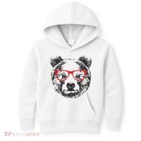 Portrait of Bear with glasses Kids Hoodie thumb 0