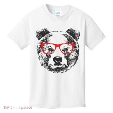 Portrait of Bear with glasses Kids T-Shirt
