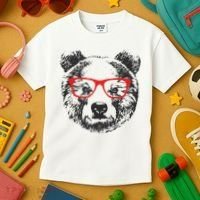 Portrait of Bear with glasses Kids T-Shirt thumb 3