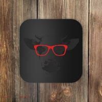 Portrait of Cow with glasses Coaster thumb 0
