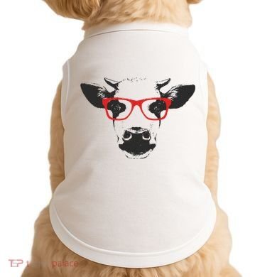 Portrait of Cow with glasses Doggie Tank