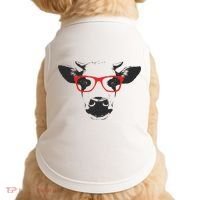 Portrait of Cow with glasses Doggie Tank thumb 0