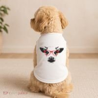 Portrait of Cow with glasses Doggie Tank thumb 2