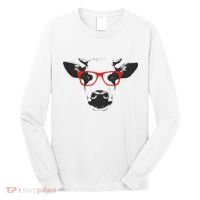 Portrait of Cow with glasses Long Sleeve Shirt thumb 0