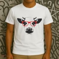 Portrait of Cow with glasses T-Shirt thumb 3
