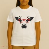 Portrait of Cow with glasses T-Shirt thumb 4