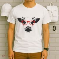 Portrait of Cow with glasses T-Shirt thumb 6