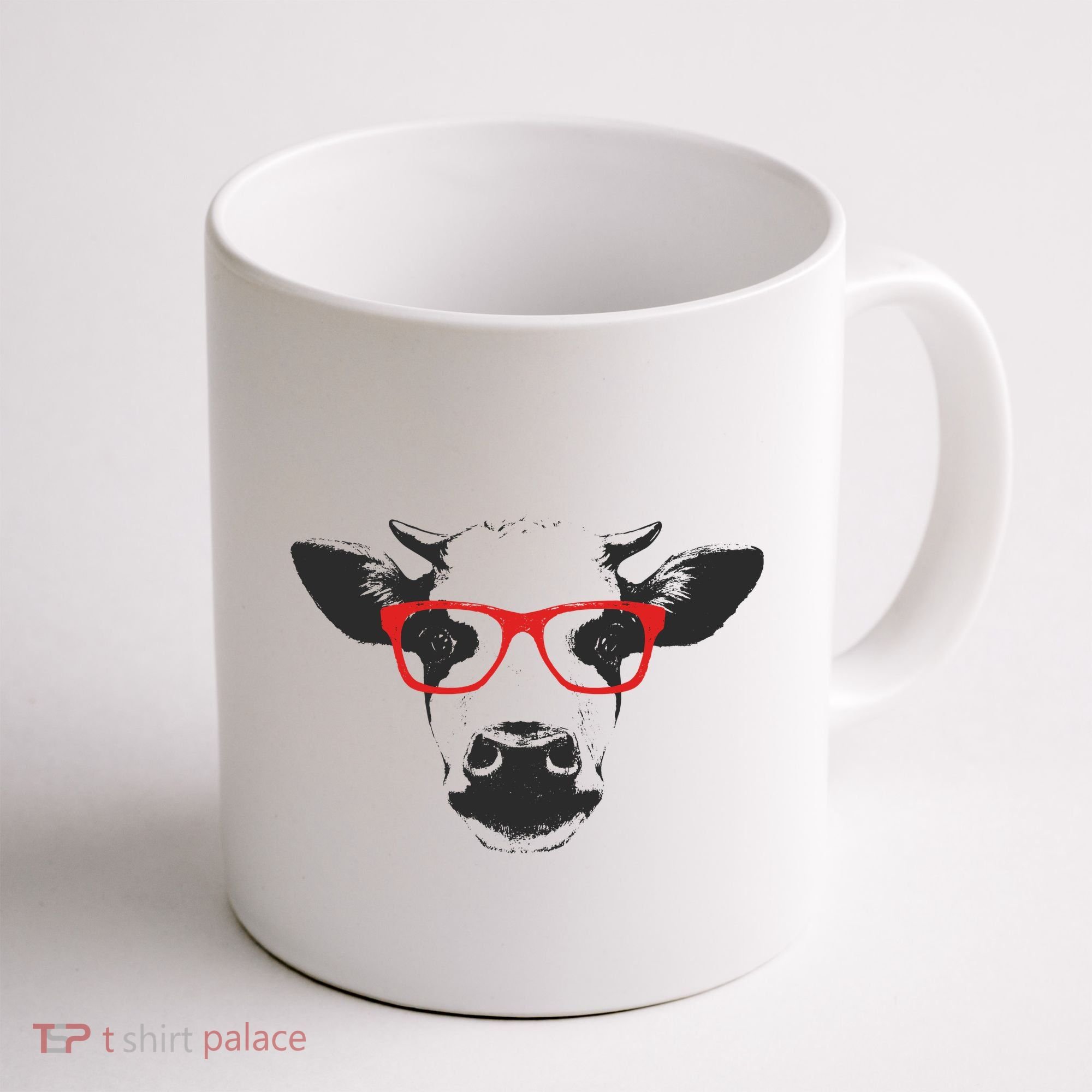 Portrait of Cow with glasses Coffee Mug