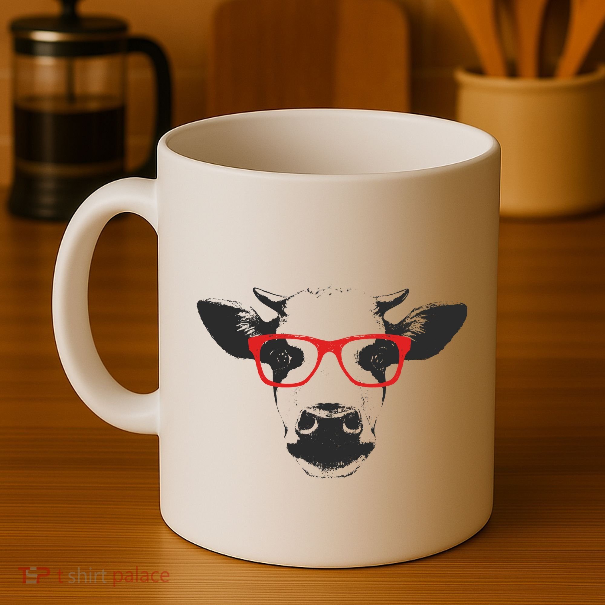 Portrait of Cow with glasses Coffee Mug