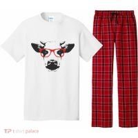 Portrait of Cow with glasses Pajama Set thumb 0