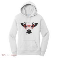 Portrait of Cow with glasses Women's Hoodie thumb 0