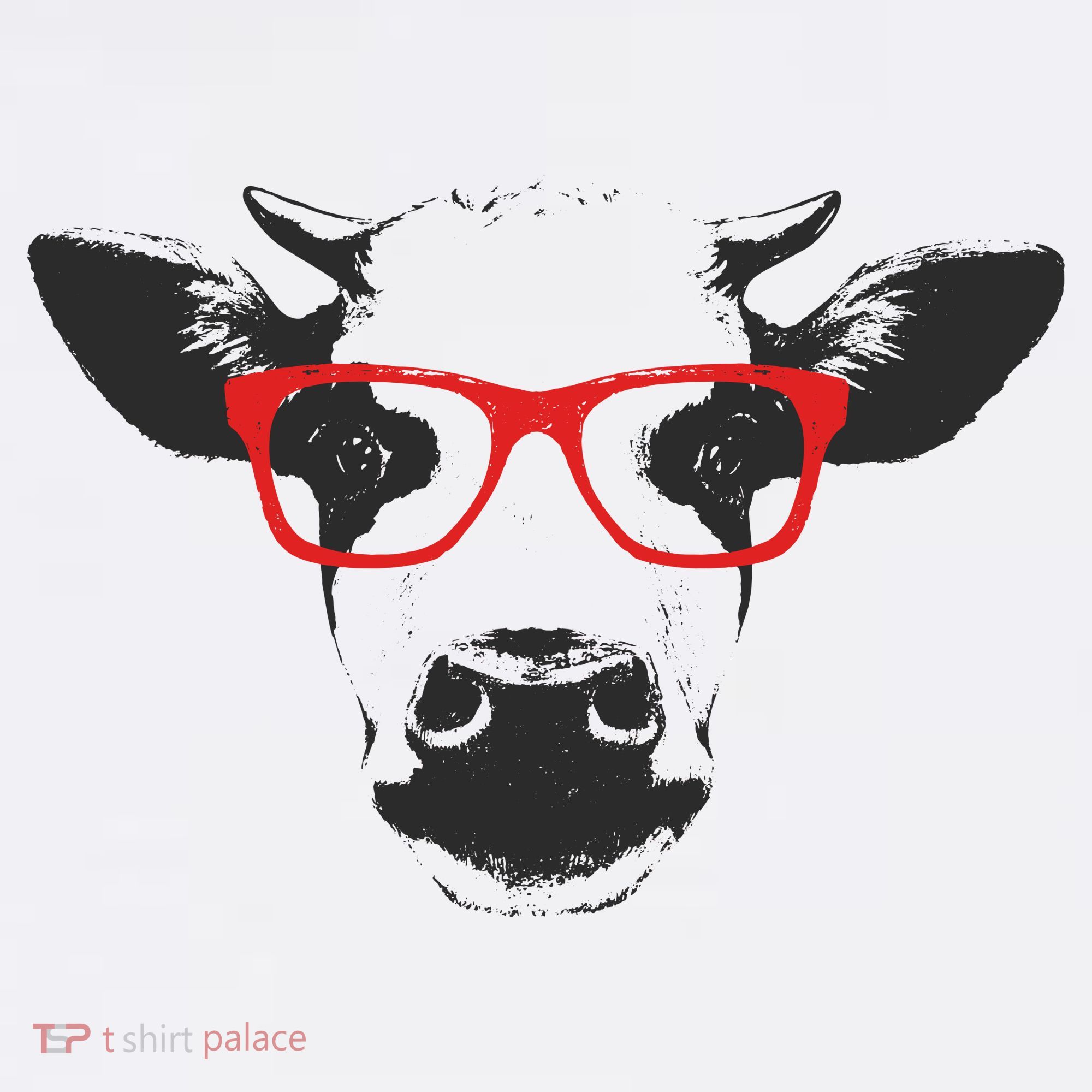 Portrait of Cow with glasses Women's Hoodie