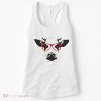 Portrait of Cow with glasses Women's Tank Top thumb 0