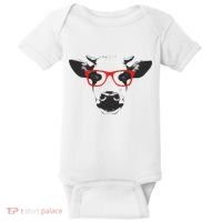 Portrait of Cow with glasses Baby Bodysuit thumb 0