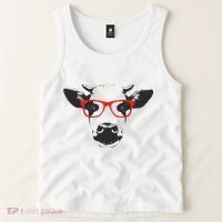 Portrait of Cow with glasses Tank Top thumb 2