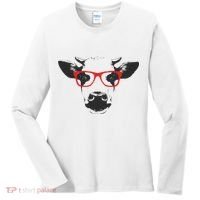 Portrait of Cow with glasses Women's Long Sleeve Shirt thumb 0