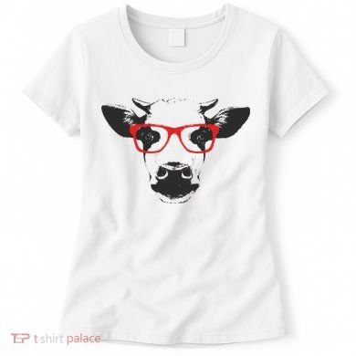 Portrait of Cow with glasses Women's T-Shirt