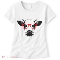 Portrait of Cow with glasses Women's T-Shirt thumb 0