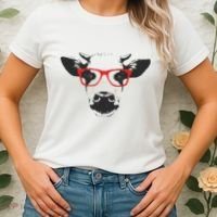 Portrait of Cow with glasses Women's T-Shirt thumb 2
