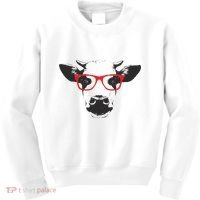 Portrait of Cow with glasses Kids Sweatshirt thumb 0