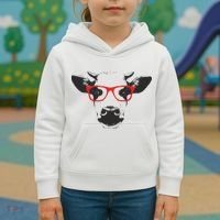 Portrait of Cow with glasses Kids Hoodie thumb 3
