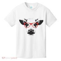 Portrait of Cow with glasses Kids T-Shirt thumb 0