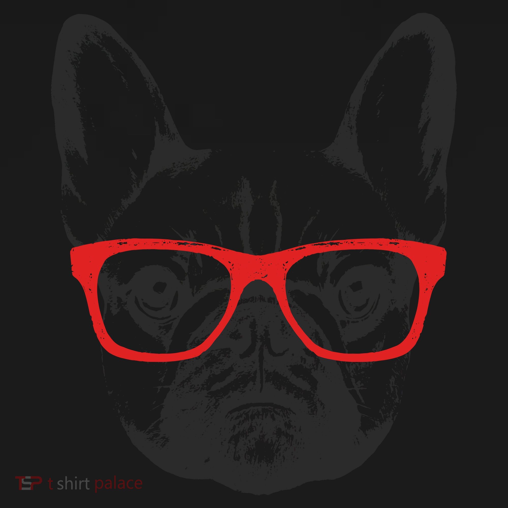 Portrait of French Bulldog with glasses Women's Tank Top