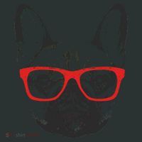 Portrait of French Bulldog with glasses T-Shirt thumb 7