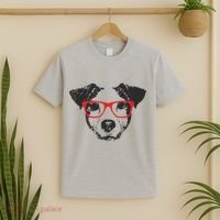 Portrait of Jack Russell with glasses T-Shirt thumb 2