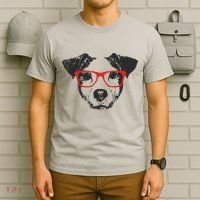 Portrait of Jack Russell with glasses T-Shirt thumb 6