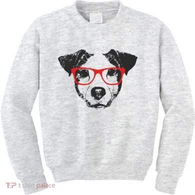 Portrait of Jack Russell with glasses Kids Sweatshirt