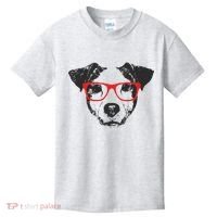 Portrait of Jack Russell with glasses Kids T-Shirt thumb 0