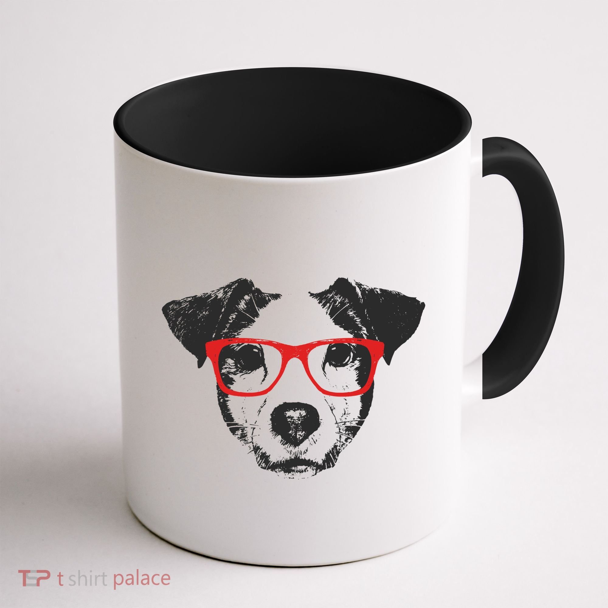Portrait of Jack Russell with glasses Coffee Mug