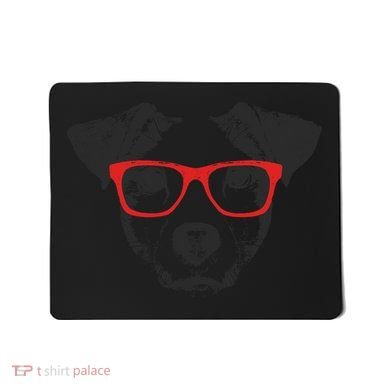Portrait of Jack Russell with glasses Mousepad