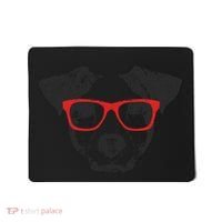 Portrait of Jack Russell with glasses Mousepad thumb 0