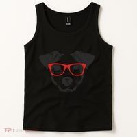 Portrait of Jack Russell with glasses Tank Top thumb 2