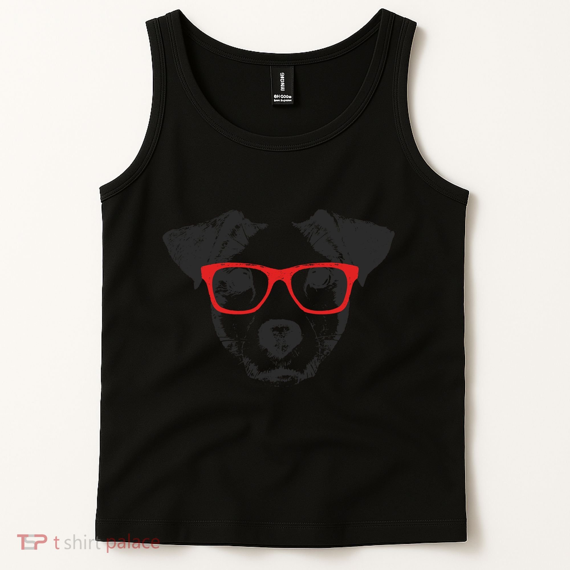 Portrait of Jack Russell with glasses Tank Top