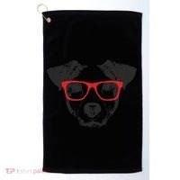 Portrait of Jack Russell with glasses Golf Towel thumb 0