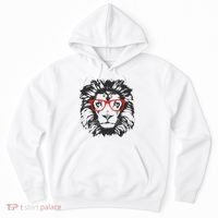 Portrait of Lion with glasses Hoodie thumb 0