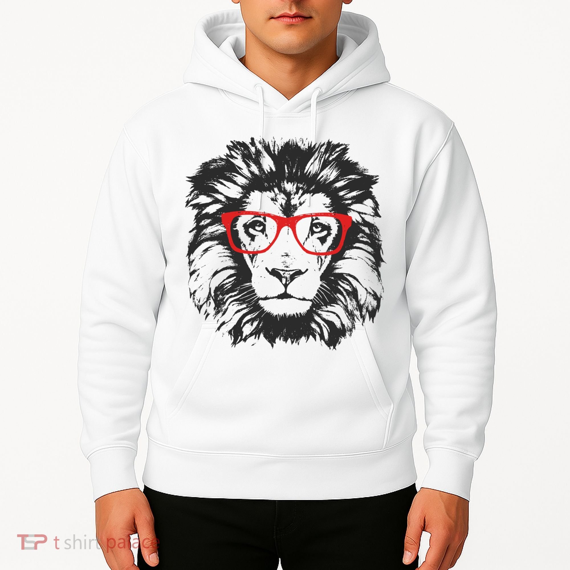 Portrait of Lion with glasses Hoodie